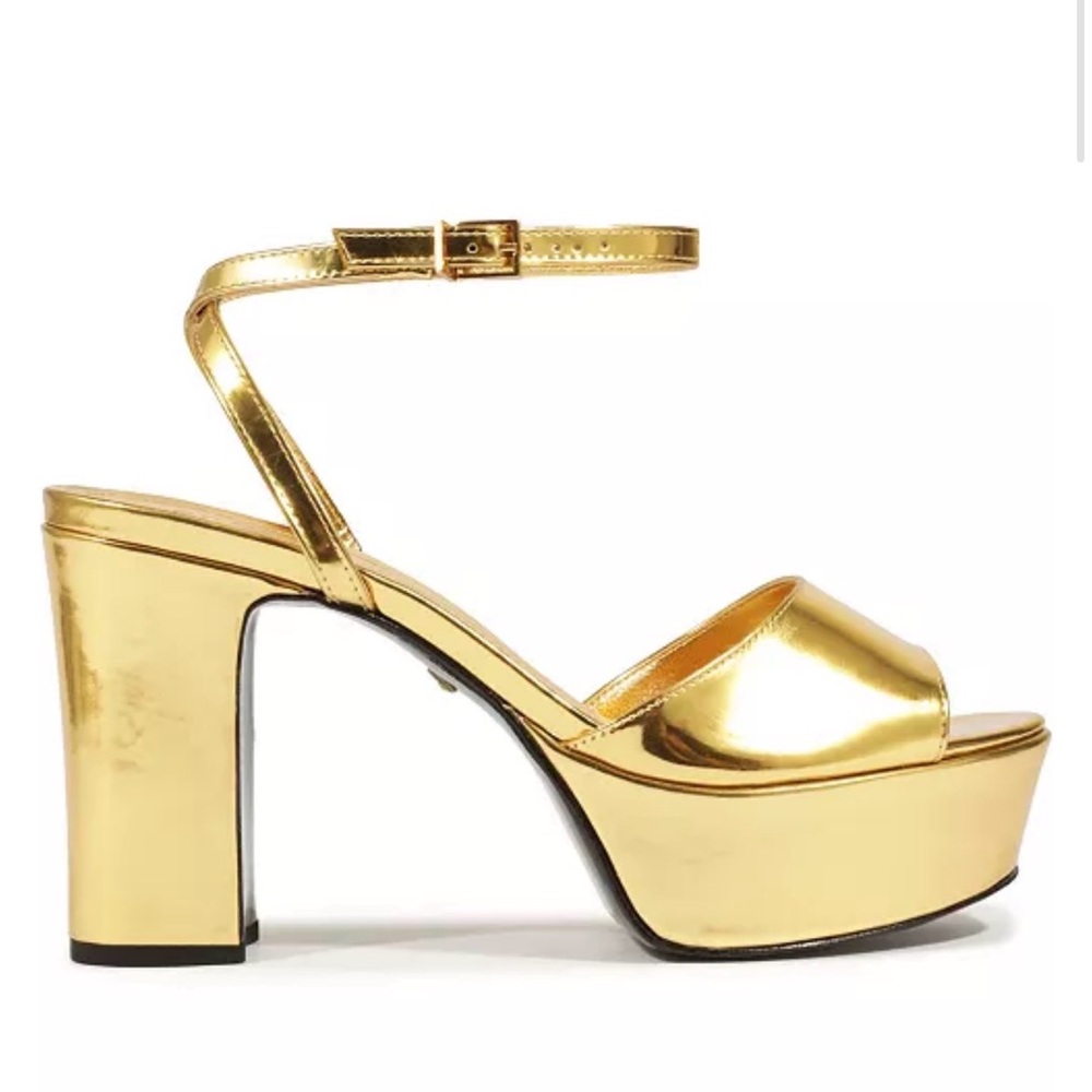 SCHUTZ Metallic Gold Platform Sandals